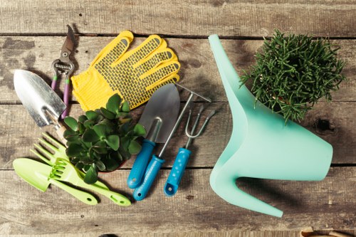 Landscaping team preparing a garden service agreement