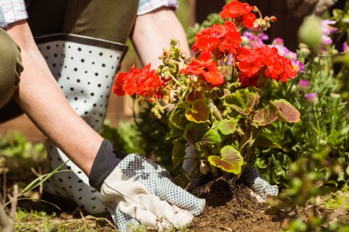 Protective gear used during landscaping tasks